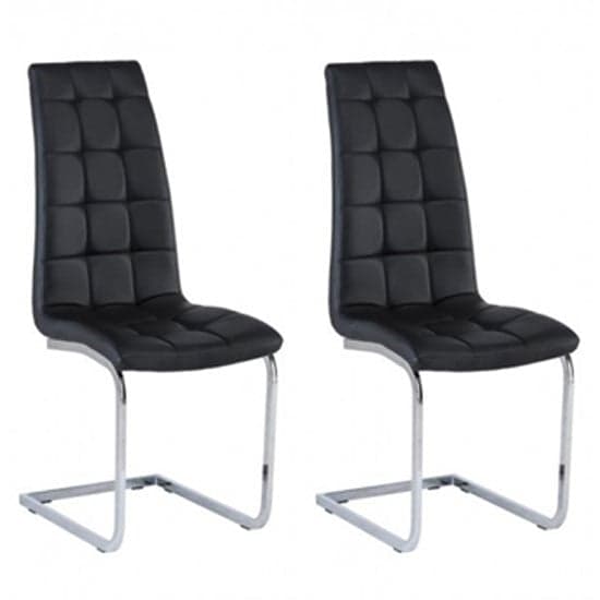 Moreno Black Faux Leather Dining Chair In A Pair_1