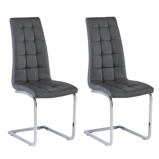 Moreno Grey Faux Leather Dining Chair In A Pair_1