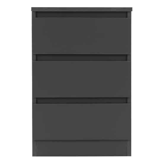 Mcgowan Wooden Bedside Cabinet In Grey With 3 Drawers_3