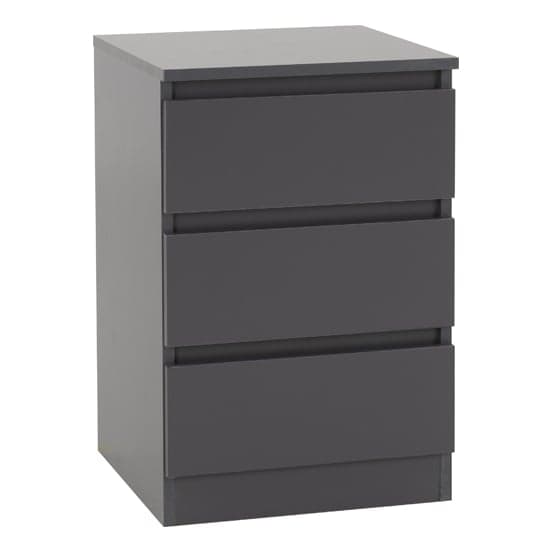Mcgowan Wooden Bedside Cabinet In Grey With 3 Drawers_1