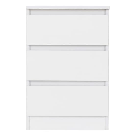 Mcgowan Wooden Bedside Cabinet In White With 3 Drawers_3