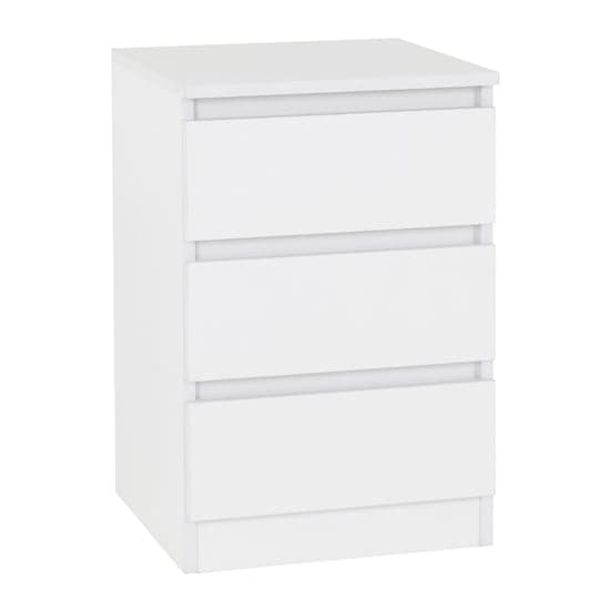 Mcgowan Wooden Bedside Cabinet In White With 3 Drawers_1
