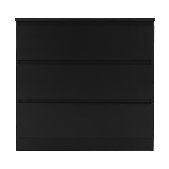 Mcgowan Wooden Chest Of Drawers In Black With 3 Drawers_3
