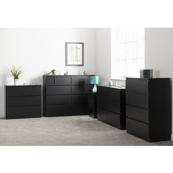 Mcgowan Wooden Chest Of Drawers In Black With 8 Drawers_4