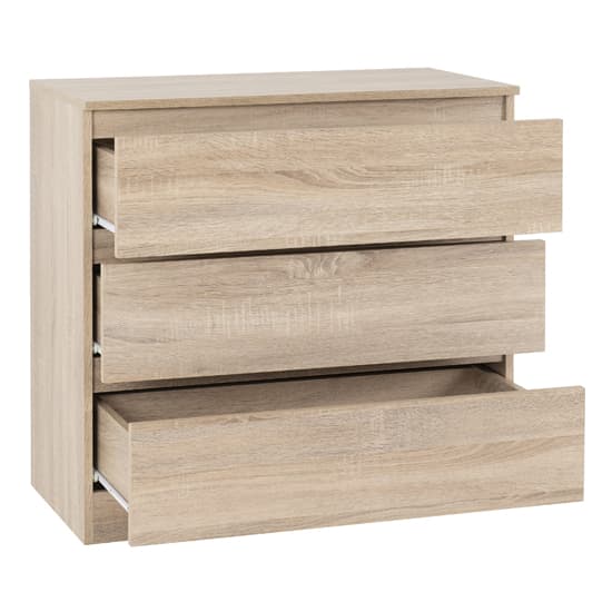Mcgowan Wooden Chest Of Drawers In Sonoma Oak With 3 Drawers_2