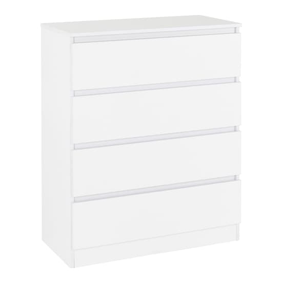 Mcgowan Wooden Chest Of Drawers In White With 4 Drawers Furniture in
