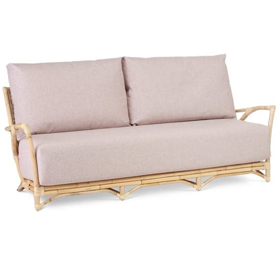 Morioka Rattan 3 Seater Sofa With Smooth Blush Seat Cushion_2