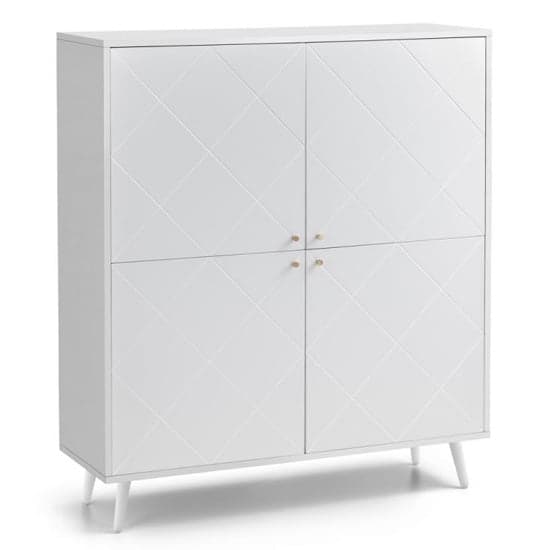 Madra Wooden Highboard In White With 4 Doors_2