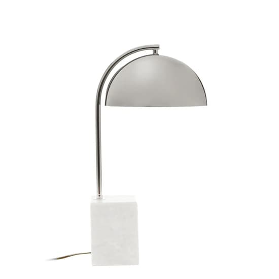 Moroni Chrome Shade Table Lamp With White Marble Base_1