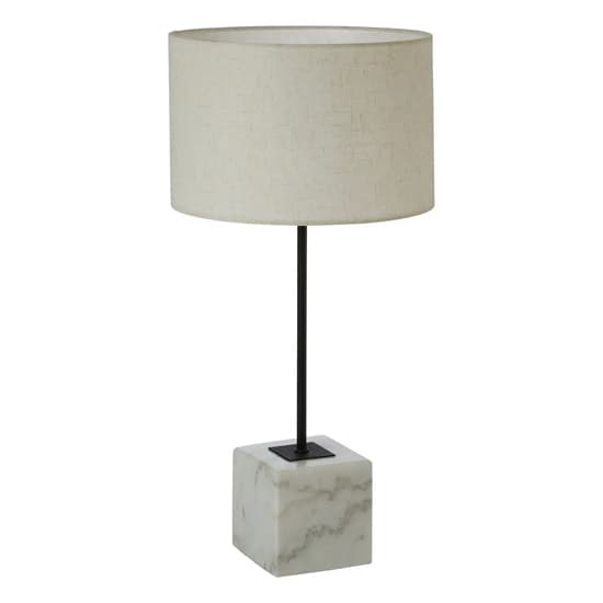 Moroni Natural Linen Table Lamp With White Marble Base_2
