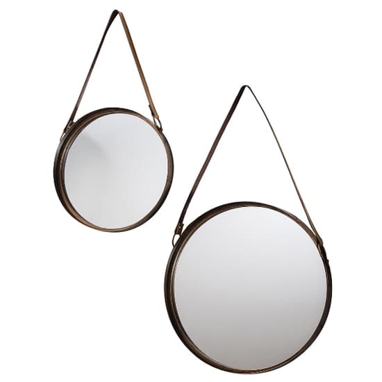 Morston Round Set Of 2 Wall Bedroom Mirrors In Bronze Frame_3