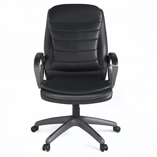 Mortlake Faux Leather Home And Office Chair In Black_2