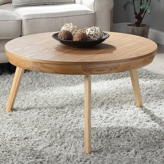 Morvik Round Wooden Coffee Table In Oak_1