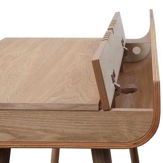 Morvik Wooden Computer Desk In Oak With Lift-Up Lid_5