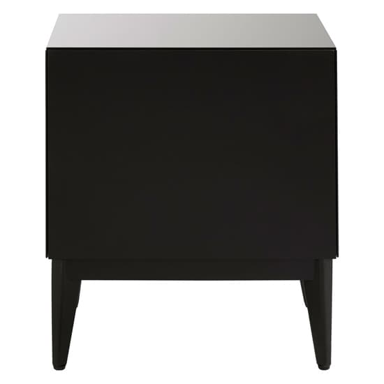 Mouhoun Mirrored Glass Bedside Cabinet In Grey And Black_5