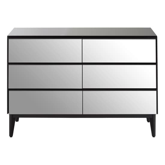 Mouhoun Mirrored Glass Chest Of 6 Drawers In Grey And Black_6