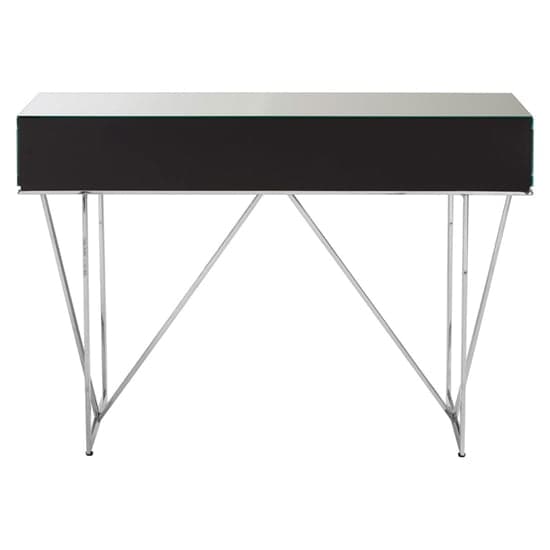 Mpingo Mirrored Console Table With Silver Stainless Steel Frame_7
