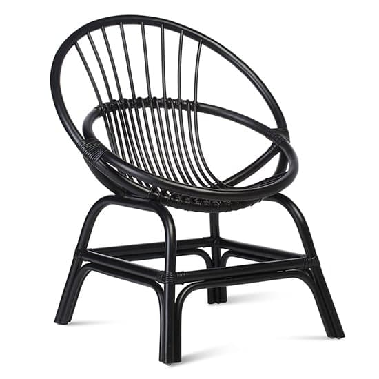 Muenster Round Rattan Accent Chair In Black_2