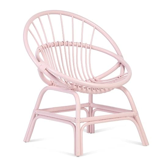 Muenster Round Rattan Accent Chair In Pink_2