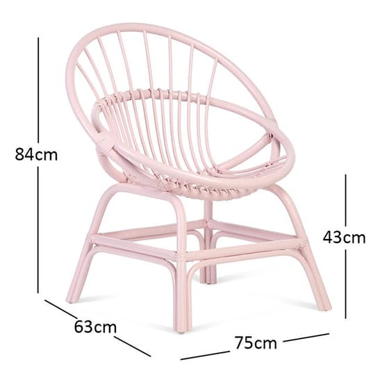Muenster Round Rattan Accent Chair In Pink_3