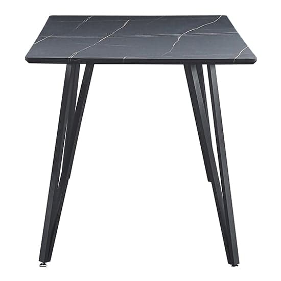 Muirkirk Wooden Dining Table In Black Marble Effect
