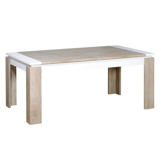Muller Extending Dining Table In Distressed Effect And White_4