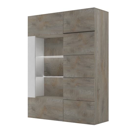 Muller Wooden Storage Cabinet In Distressed Effect And White_3