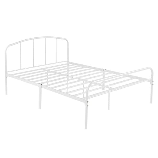 Multan Metal Small Double Bed In White Furniture in Fashion
