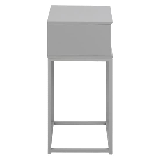 Mulvane Wooden Bedside Table With Metal Frame In Grey_5