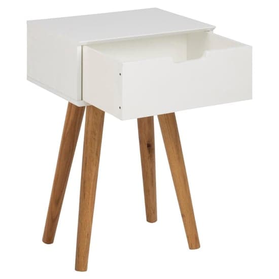 Mulvane Wooden Bedside Table With Oak Legs In White_2