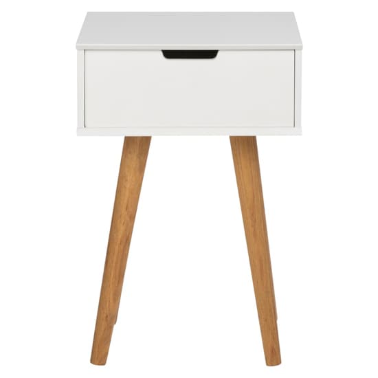 Mulvane Wooden Bedside Table With Oak Legs In White_3
