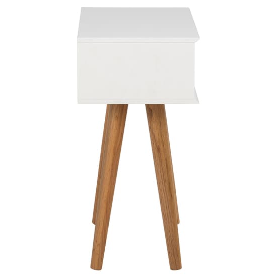 Mulvane Wooden Bedside Table With Oak Legs In White_4