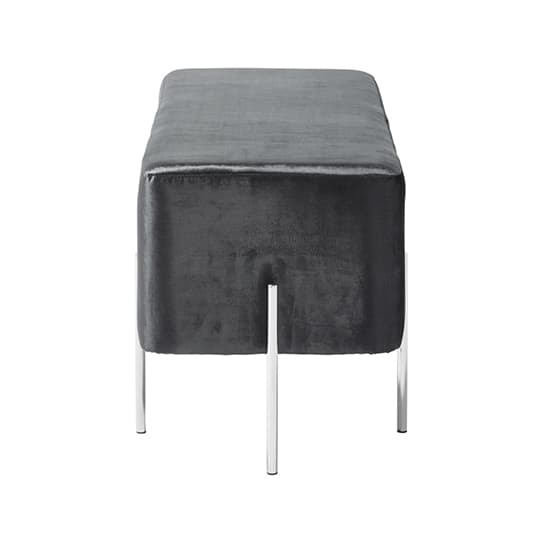 Muncie Velvet Seating Bench In Black With Silver Legs_3