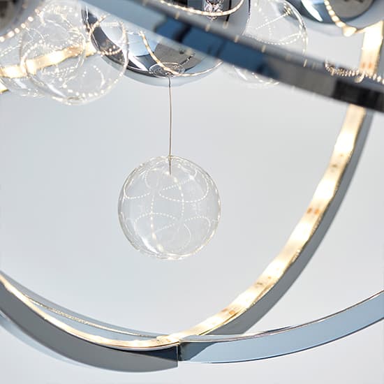 Muni LED 480mm Clear Glass Spheres Pendant Light In Chrome_4
