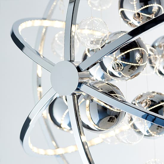 Muni LED 480mm Clear Glass Spheres Pendant Light In Chrome_5