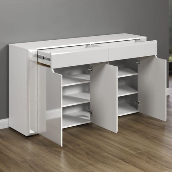 Murcia High Gloss Sideboard With 2 Doors 3 Drawers In White_3