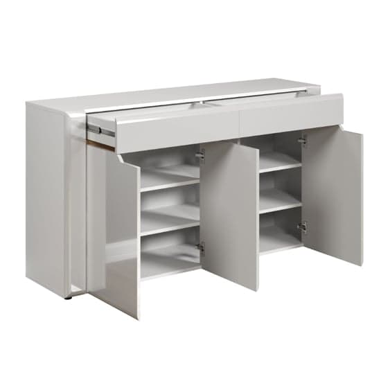 Murcia High Gloss Sideboard With 2 Doors 3 Drawers In White_6