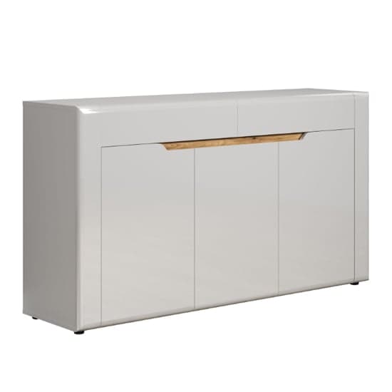 Murcia High Gloss Sideboard With 2 Doors 3 Drawers In White_7