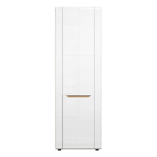 Murcia High Gloss Wardrobe With 1 Door In White And Evoke Oak_5