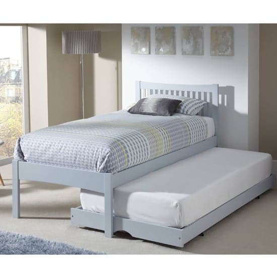 Mya Hevea Wooden Single Bed and Guest Bed In Grey_1