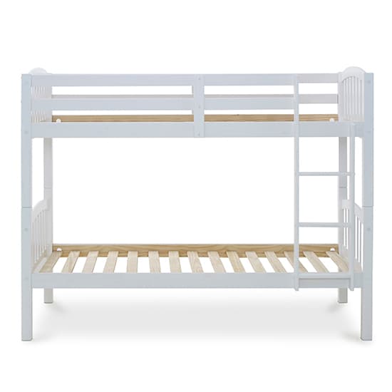 Mya Wooden Single Bunk Bed In White Furniture in Fashion