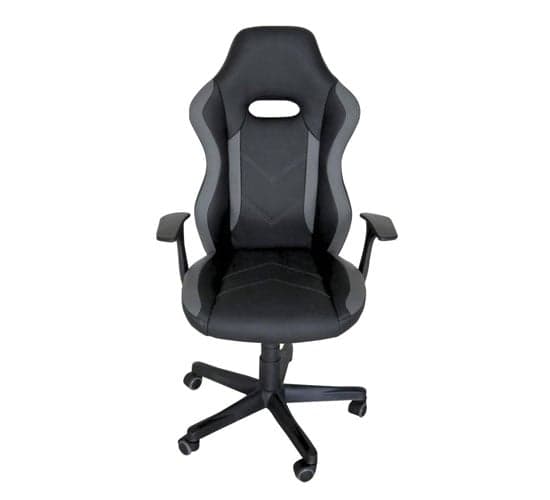 Myhomi Polyester Gaming Chair With Arms In Black And Grey_2