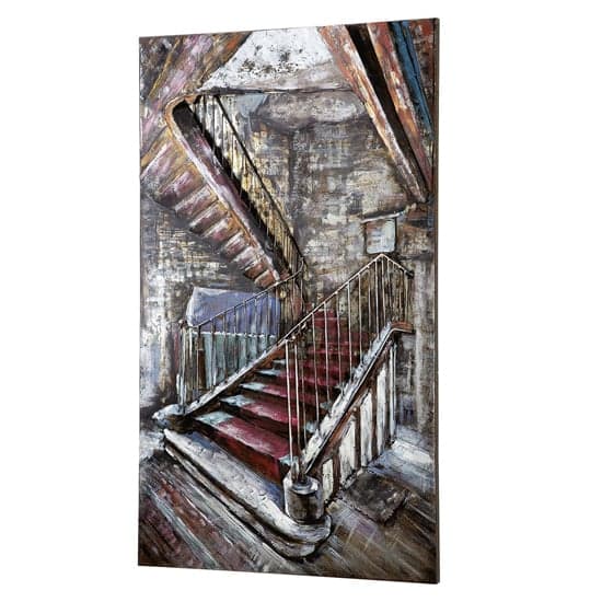 Mysterious Stair Picture Metal Wall Art In Multicolor_2