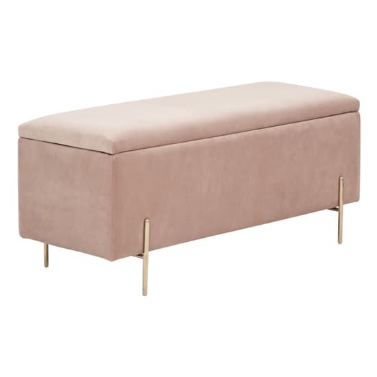 Mullion Fabric Upholstered Ottoman Storage Bench In Pink_3
