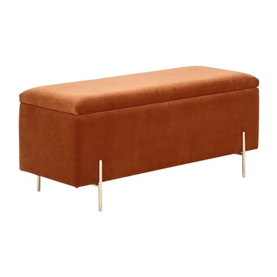 Mullion Fabric Upholstered Ottoman Storage Bench In Russet_3