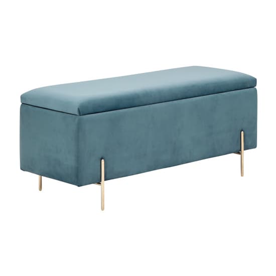 Mullion Fabric Upholstered Ottoman Storage Bench In Teal_3