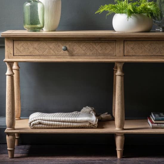 Mestiza Wooden Console Table With 2 Drawers In Natural_3