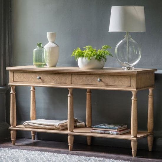Mestiza Wooden Console Table With 2 Drawers In Natural_1