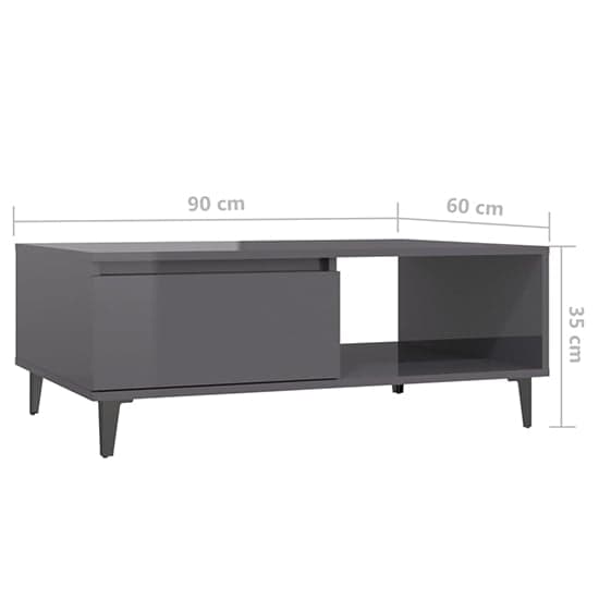 Naava High Gloss Coffee Table With 1 Door In Grey_5