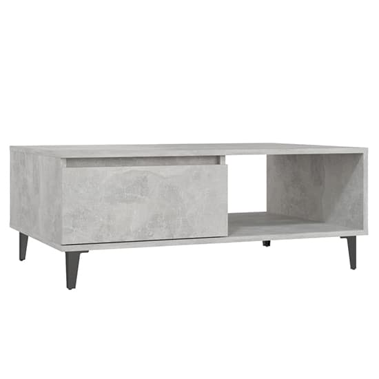 Naava Wooden Coffee Table With 1 Door In Concrete Effect_3